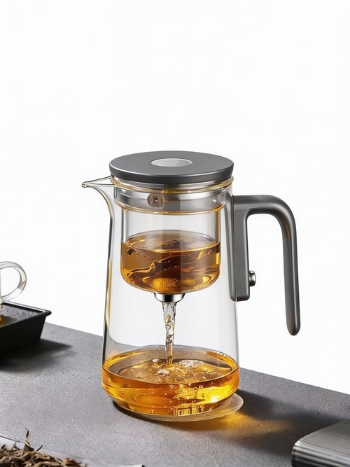 Magnetic Release Glass Teapot with Tea Infuser
