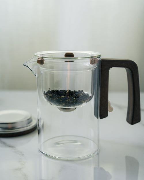 Magnetic Release Glass Teapot with Tea Infuser